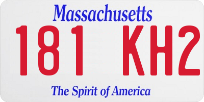 MA license plate 181KH2