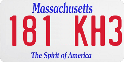 MA license plate 181KH3