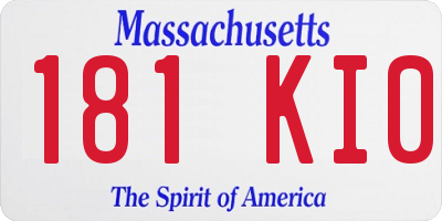 MA license plate 181KI0