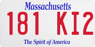 MA license plate 181KI2