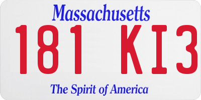 MA license plate 181KI3