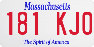 MA license plate 181KJ0