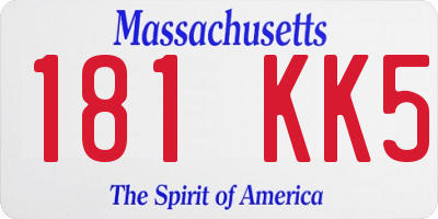MA license plate 181KK5