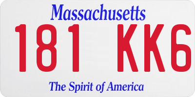 MA license plate 181KK6