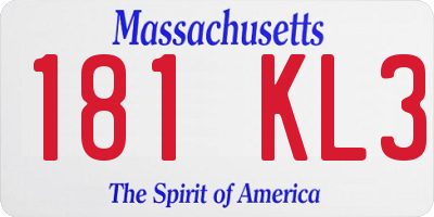 MA license plate 181KL3