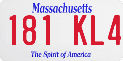 MA license plate 181KL4