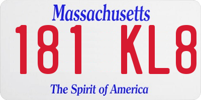 MA license plate 181KL8