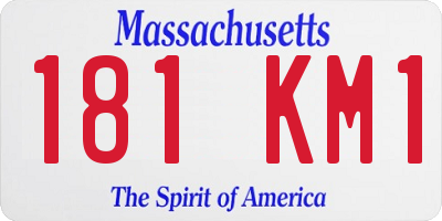 MA license plate 181KM1