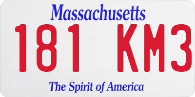 MA license plate 181KM3
