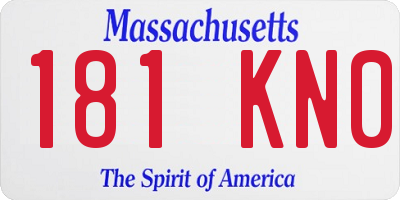 MA license plate 181KN0