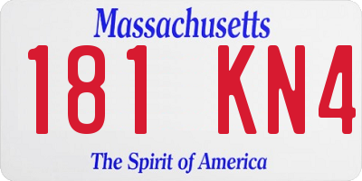 MA license plate 181KN4