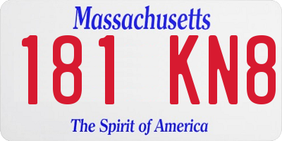 MA license plate 181KN8