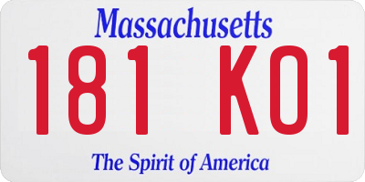 MA license plate 181KO1