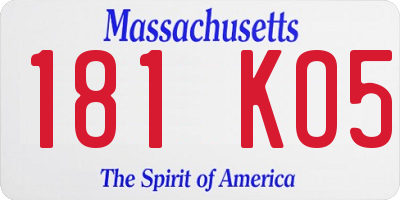 MA license plate 181KO5