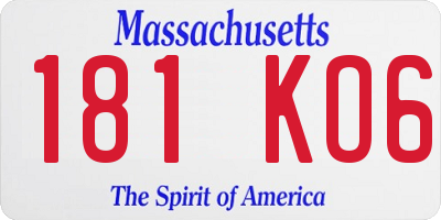 MA license plate 181KO6