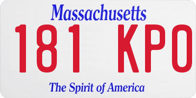 MA license plate 181KP0