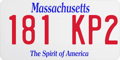 MA license plate 181KP2