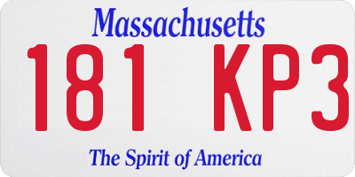 MA license plate 181KP3