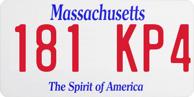 MA license plate 181KP4