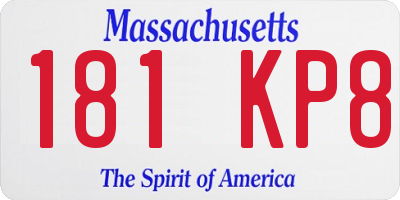 MA license plate 181KP8