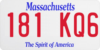 MA license plate 181KQ6