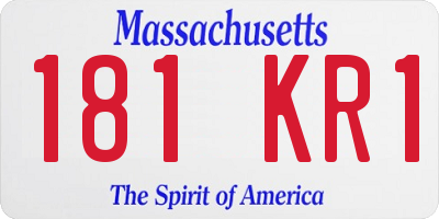 MA license plate 181KR1
