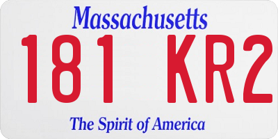 MA license plate 181KR2