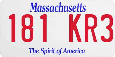 MA license plate 181KR3