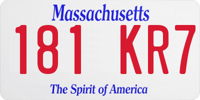 MA license plate 181KR7