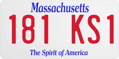 MA license plate 181KS1