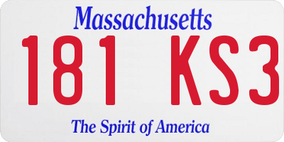 MA license plate 181KS3
