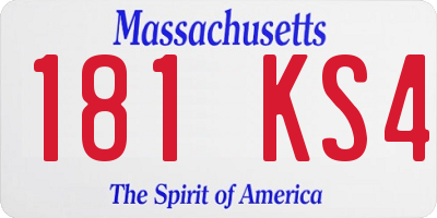 MA license plate 181KS4