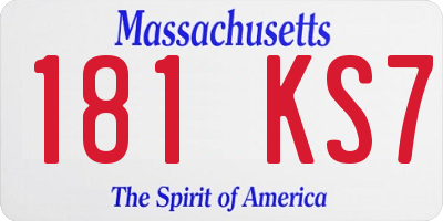 MA license plate 181KS7