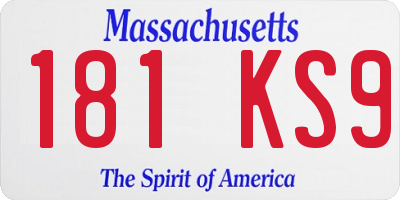 MA license plate 181KS9