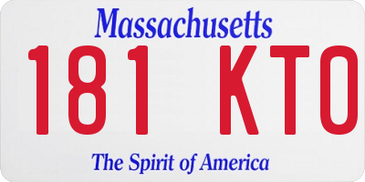 MA license plate 181KT0