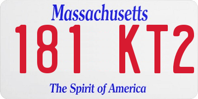 MA license plate 181KT2
