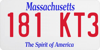 MA license plate 181KT3