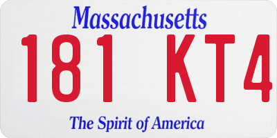MA license plate 181KT4