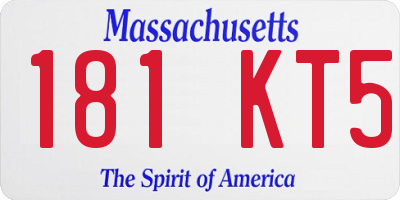 MA license plate 181KT5