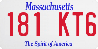 MA license plate 181KT6