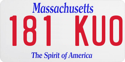 MA license plate 181KU0
