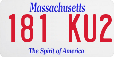MA license plate 181KU2
