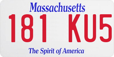 MA license plate 181KU5
