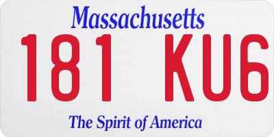 MA license plate 181KU6
