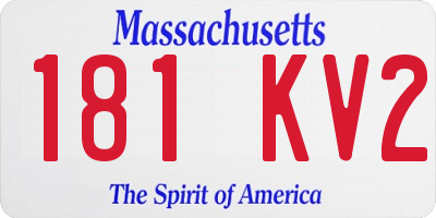 MA license plate 181KV2