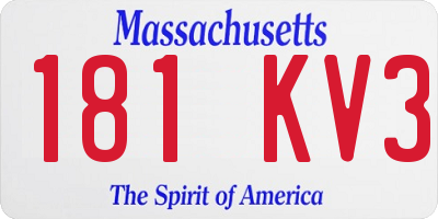 MA license plate 181KV3