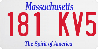 MA license plate 181KV5
