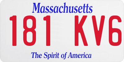 MA license plate 181KV6