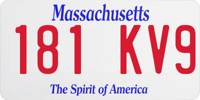 MA license plate 181KV9