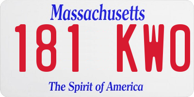 MA license plate 181KW0